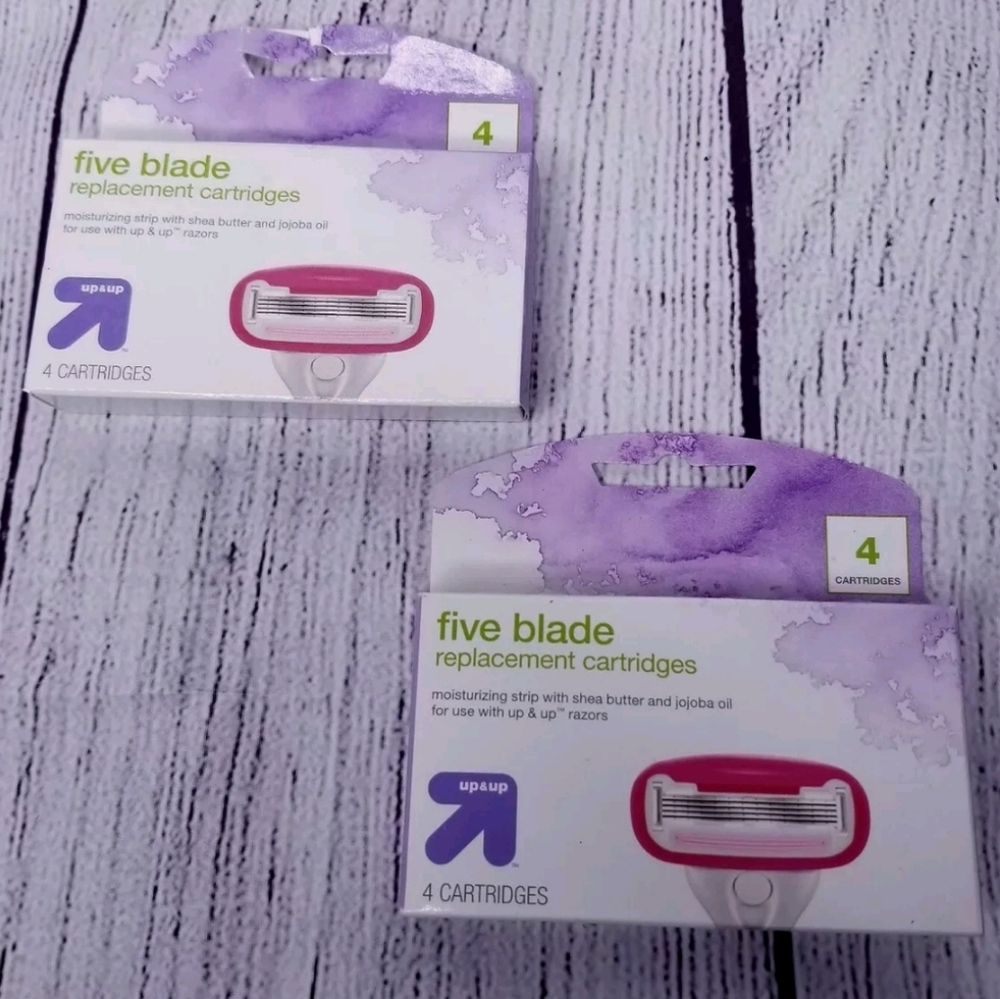 Up & Up Five Blade Replacement Razor Blade Cartridges 4 Count Set of Two